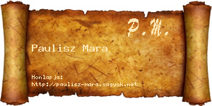 Paulisz Mara névjegykártya